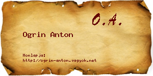 Ogrin Anton névjegykártya